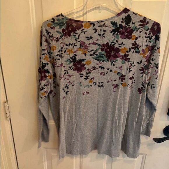 J. Jill Multicolor Floral Gray Sweatshirt - Picture 4 of 5
